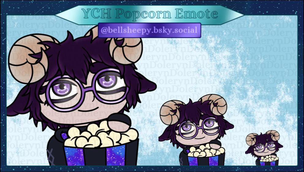 YCH Popcorn Emote for @BellSheepy