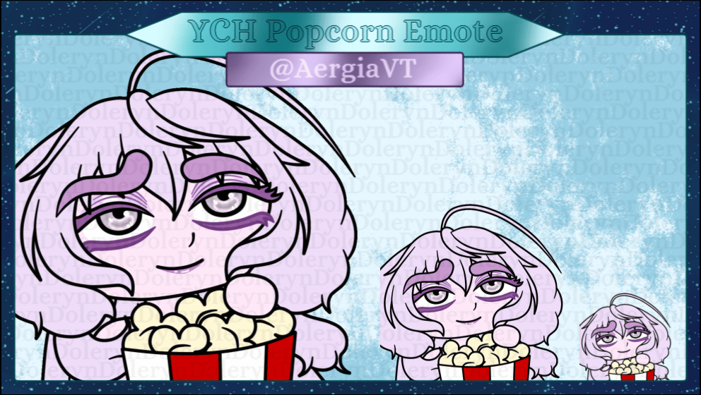 YCH Popcorn Emote for @AergiaVT